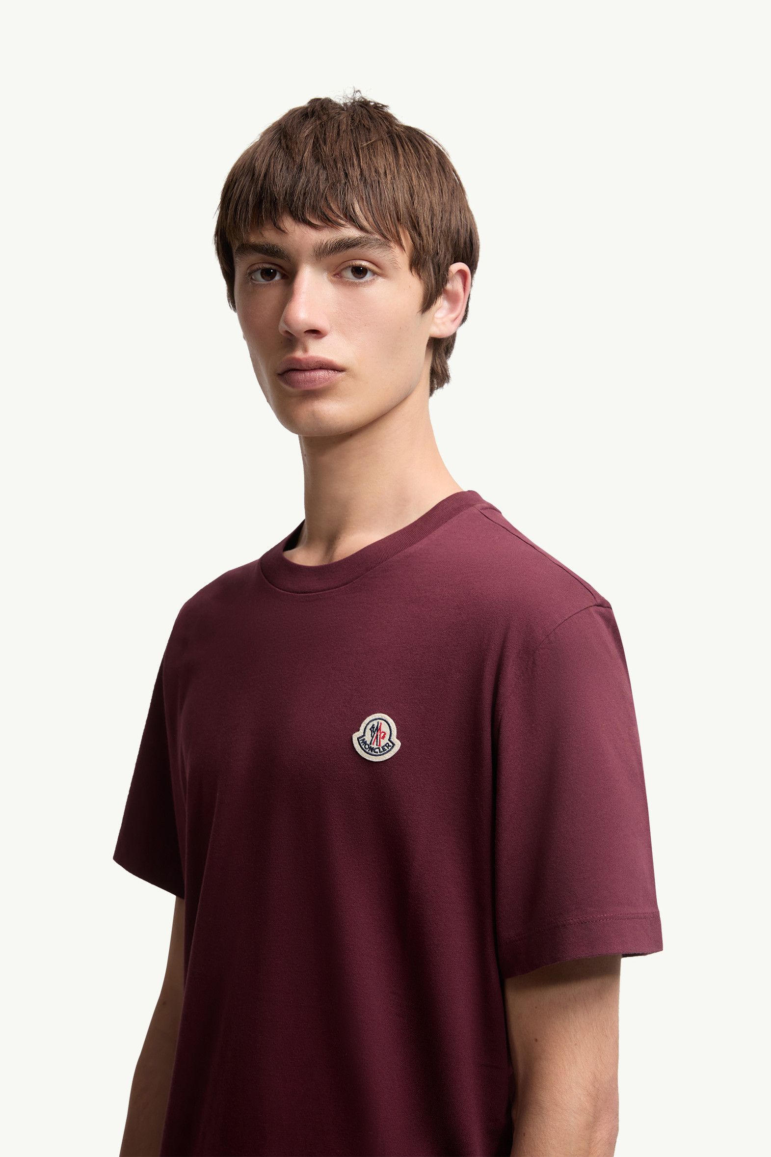 T-shirts en coton à logo (lot de 3) Hommes BLANC, BLEU MARINE ET BORDEAUX Moncler 4